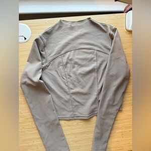 Women’s Long-Sleeve Corset Top in Taupe